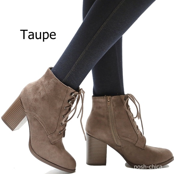 lace up block heel boot